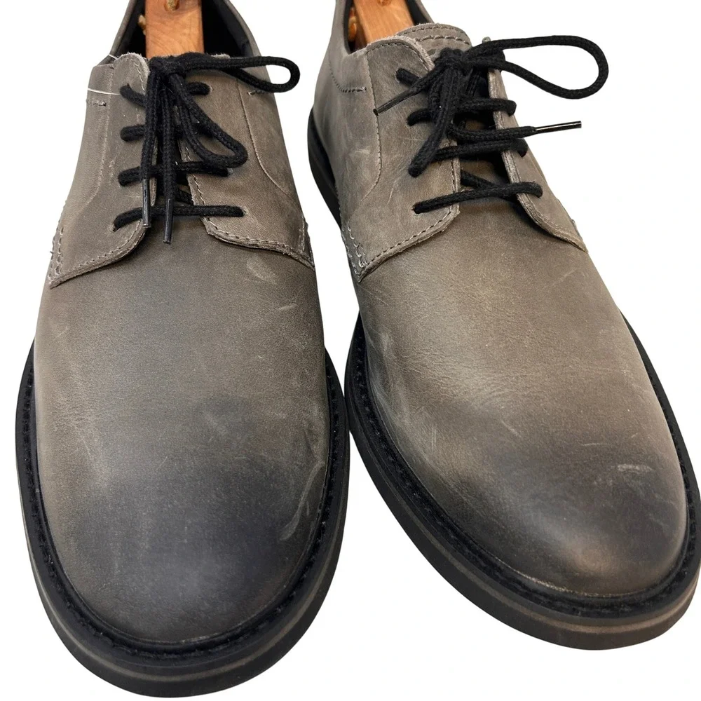 Clarks Atticus LT Lace Dark Grey Leather Derby Oxford Shoes Mens US 11.5‎